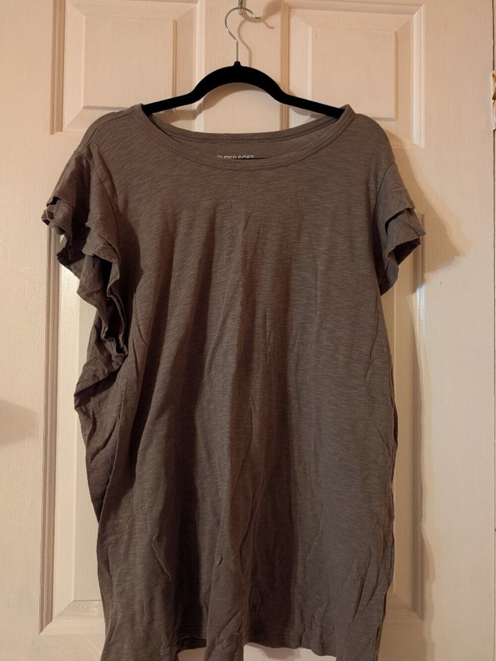 Torrid Super Soft Slub Jersey T-Shirt with Flutter Sleeves ~ 3/3X/22-24